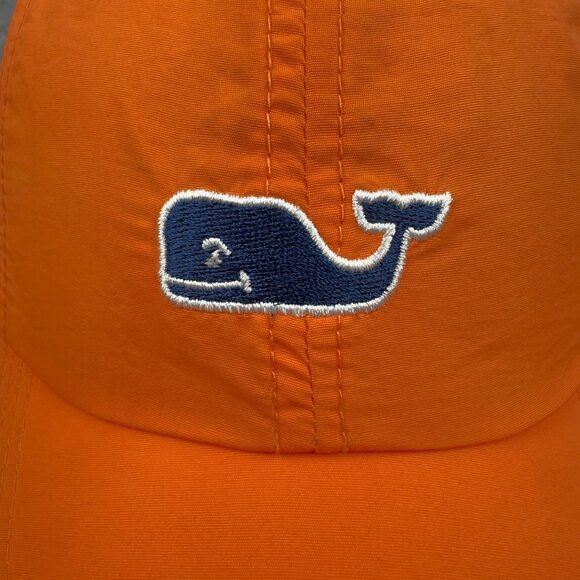 Vineyard Vines Baseball Cap Adults One Size Orange Whale Logo Adjustable - Picture 8 of 12